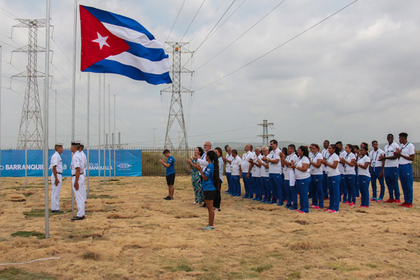 Cuban athletes in Barranquilla, 2018.